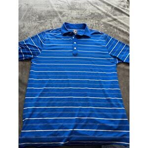 Footjoy FJ Golf Short‎ Sleeve Polo Shirt Mens Medium Striped Athletic fit